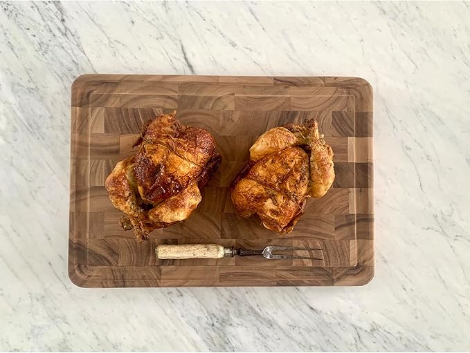 Ironwood Gourmet Acacia Wood Cutting Board With & Without Juice Channel Set | Large Knife Friendly End Grain Cutting Boards | Prep, Chop, Carve & Serve | Ample Cutting Space | Beautiful Acacia Wood