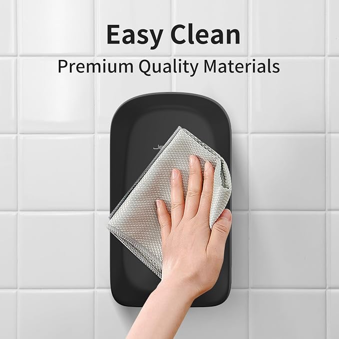 JETWELL Touchless Wall Mount Stainless Steel Soap Dispenser 34OZ/1000ML | Black Matte Cover, Large Capacity, Battery Powered, Liquid Soap, Commercial & Home Use