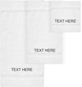 Chakir Turkish Linens Personalized 3 Piece Towel Set, 100% Cotton Luxury Turkish Towels for Bathroom, Soft Absorbent Towel Set with Bath Towel Hand Towel and Washcloth, White