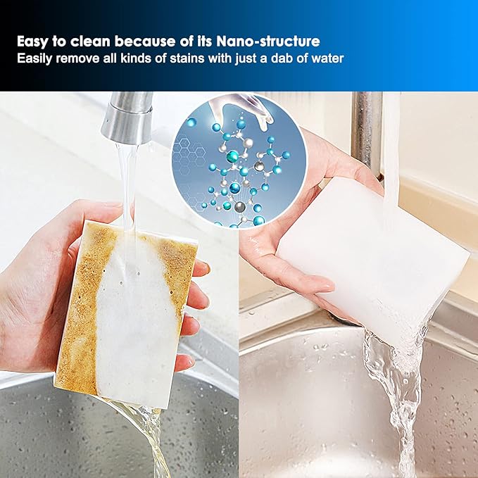 Melamine Sponge, 100Pcs+50Pcs+25Pcs,175pcs in total, Magic Sponge Eraser, Durable Cleaning Foam, Premium Scrubber Pads, for Sinks, Kitchen, Bathroom, Wall, Glass, Shoes, Multi-Purpose Powerful Sponge.