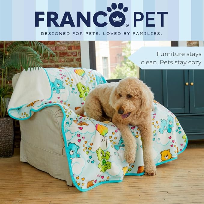 Care Bears Waterproof Dog Bed Cover, XL 60x80 Pet Blanket for Furniture Bed Couch Sofa, (Officially Licensed) by Franco
