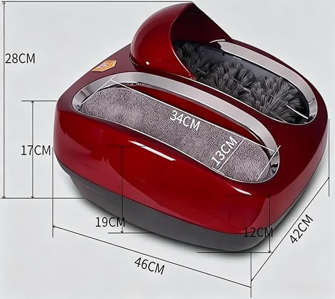 Fully Automatic Shoe Sole Cleaning Machine, Smart Induction Boot Brush, Electric Shoe Polishe, for Clinic and Household Use(Red)