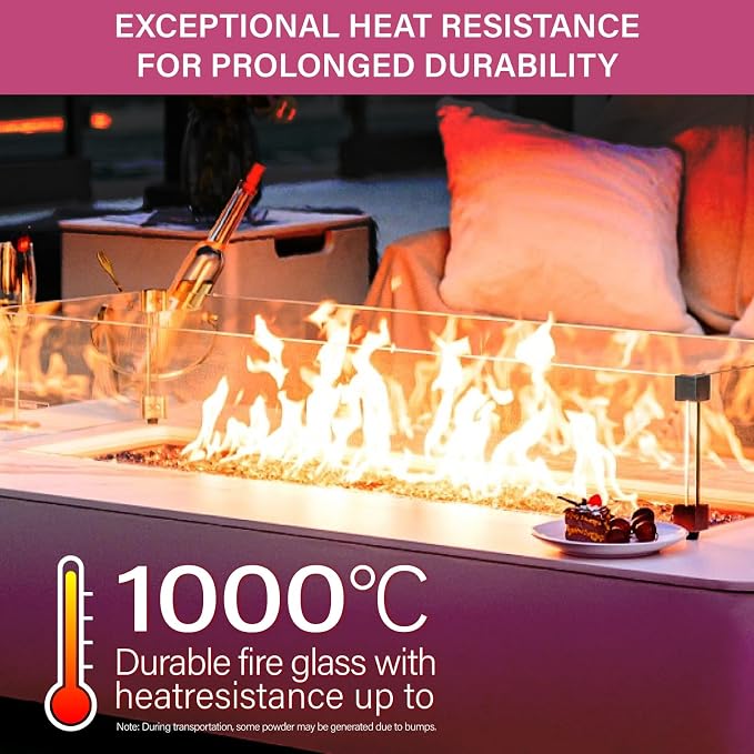 NUPICK 10 Pound Fire Glass, 1/4 Inch Reflective Fire Pit Glass | Tempered Fire Pit Rocks for Propane or Natural Gas, Glass Rocks for Fire Pit Table, Fireplace, Fire Bowl, Landscaping, Pink