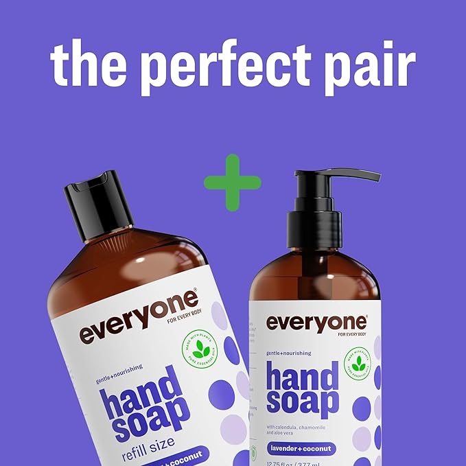 Everyone Liquid Hand Soap Refill, 1 Gallon, Lavender and Coconut, made with Essential Oils for kitchen and bathroom