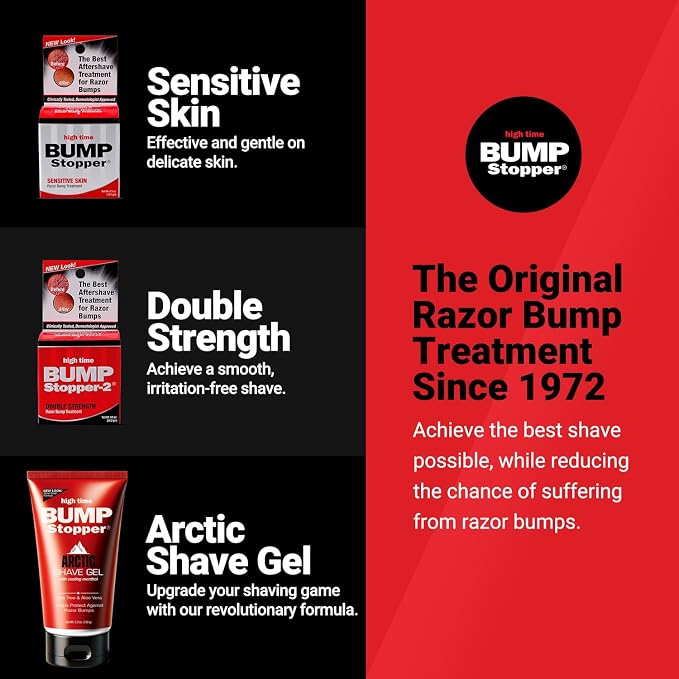 High Time Sensitive | Ingrown Hair Treatment After Shave Cream | Razor Bump Treatment | Sensitive Skin Formula | Post Shave Care | 0.5 oz (Pack of 6)