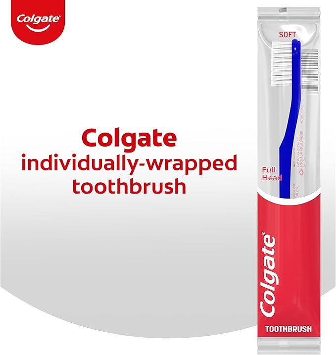 Colgate Soft Toothbrushes, Bulk Toothbrushes, Individually Wrapped Toothbrushes for Adults, Case of 144