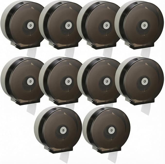 Layhit 10 Pack Toilet Paper Holder Wall Mount, Toilet Paper Towel Dispenser, Commercial 9" Jumbo Plastic Tissue Dispenser with Key Wall Lock for Bathroom, Office, Restaurants