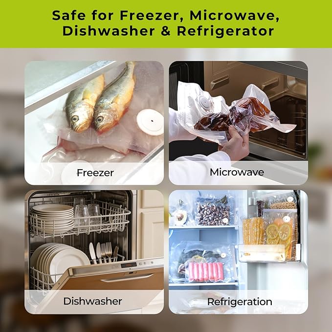 Handheld Vacuum Sealer for Food with 30 Reusable Vacuum Bags | 65kpa Compact Portable Pump, USB-C Rechargeable, One-Touch Auto Stop, Food Storage, Meal Prep, Freezer And Sous Vide