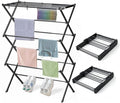 2PCS Foldable Drying Rack Clothing for Laundry Black
