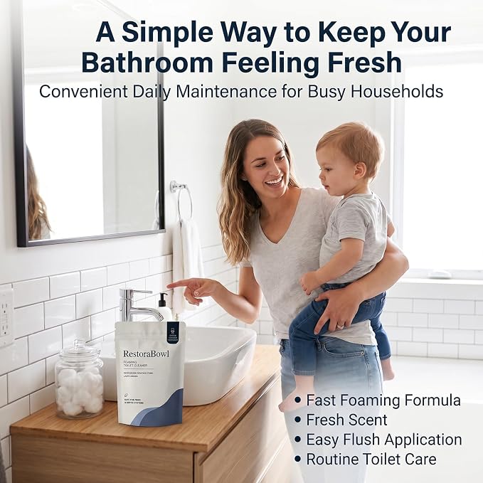 Restorabowl Toilet Cleaner, Restorabowl Toilet Bowl Cleaner, 2026 New Professional Foaming Cleaning Powder - Fast Dissolving Daily Toilet Cleaner with Fresh Scent for Daily Freshness, Easy Flush (1Pc)