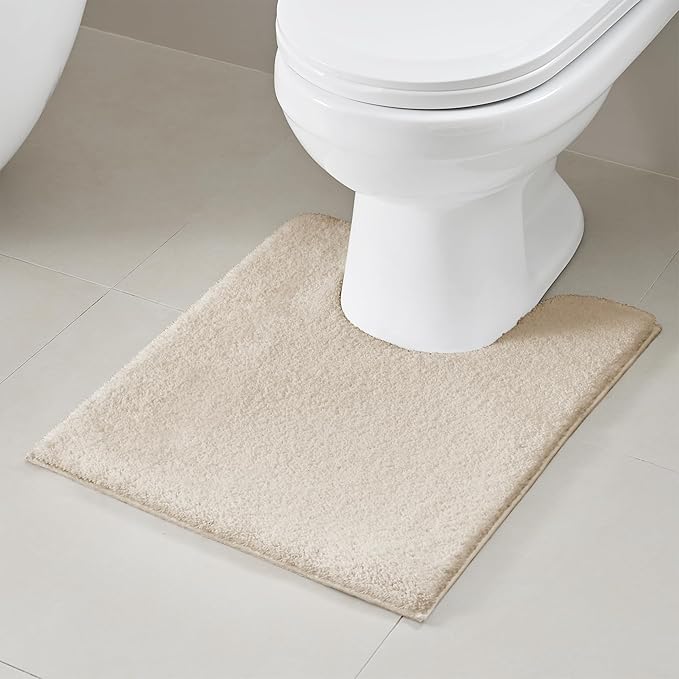 Madison Park Non Slip, Luxrurious Plush Mat, Absorbent, Quick Dry, Spa Design Bath Room Décor Marshmallow Bathroom Rug, 20x24, Natural