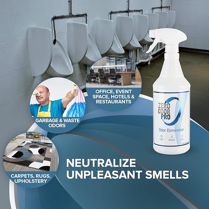 Zero Odor Pro - Commercial Strength Eliminator Odor Neutralizer, Room Deodorizer Odor Eliminator Musty Smell - Strongest Odor Eliminator Trigger Spray, (32-ounce) (Pack of 2)