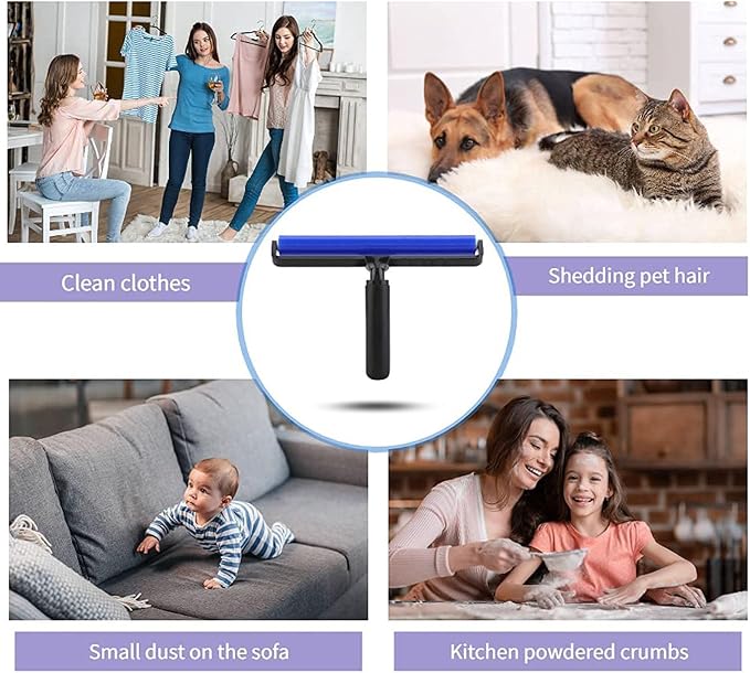12Inch Silicone Lint Roller with High Elastic for Efficient Hair and Debris Removal on Various Surfaces Ergonomic Particle Remover
