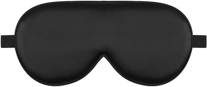 Alaska Bear Mulberry Silk Sleep Mask, Cool and Smooth (Original Black) | Genuine Organic Silk, For Sensitive Skin, Soft Filling, Lightweight, Flat Design