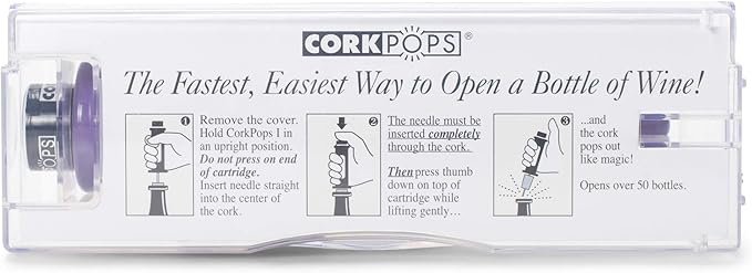 Cork Pops Black 6.5 Inch Original Wine Bottle Opener