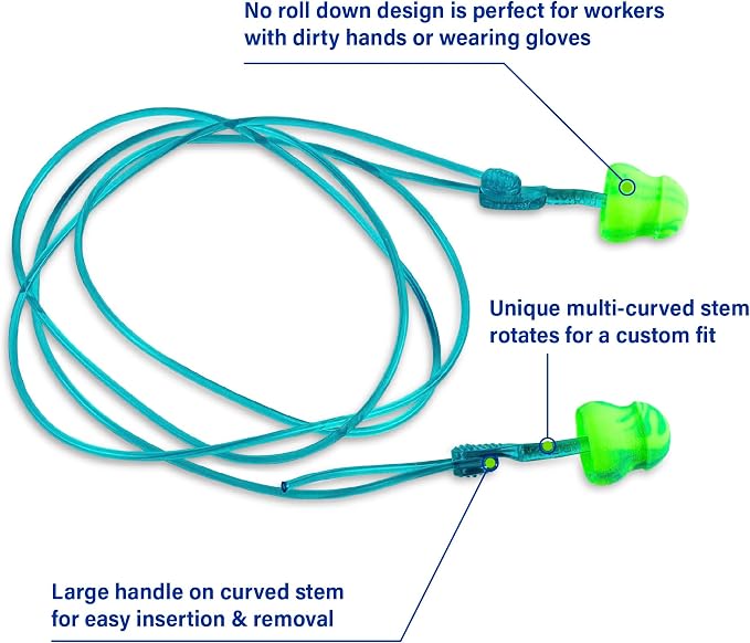 Moldex Glide® Soothers Moisturizing Soft Comfortable Foam Earplugs – Corded Disposable Ear Plugs for Hearing Protection, Noise Reduction (NRR 31dB), 100 Pairs, 6985