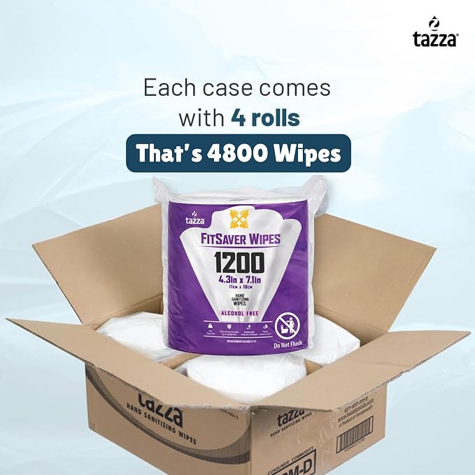 Tazza TAZZAWP1200 Wet Wipes - Bulk 4 x 1200 Ct, Durable Pre-Saturated Cleaning Gym Equip Wipes. 1 penny a wipe!