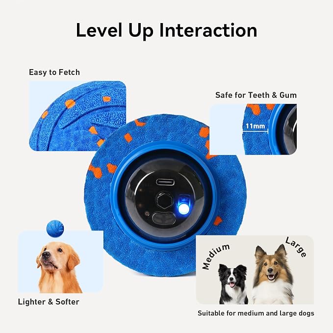 Cheerble Smart Interactive Dog Toy, Wicked Ball AIR, Automatic Moving, Bouncing, and Rotating, E-TPU Material, IPX7 Waterproof Rating, Active Rolling Ball for Puppy, Medium and Large Dogs