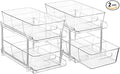 Vtopmart 2 Pack Larger Plastic Bathroom Under Sink Pull-Out Organizer (M-Standard)