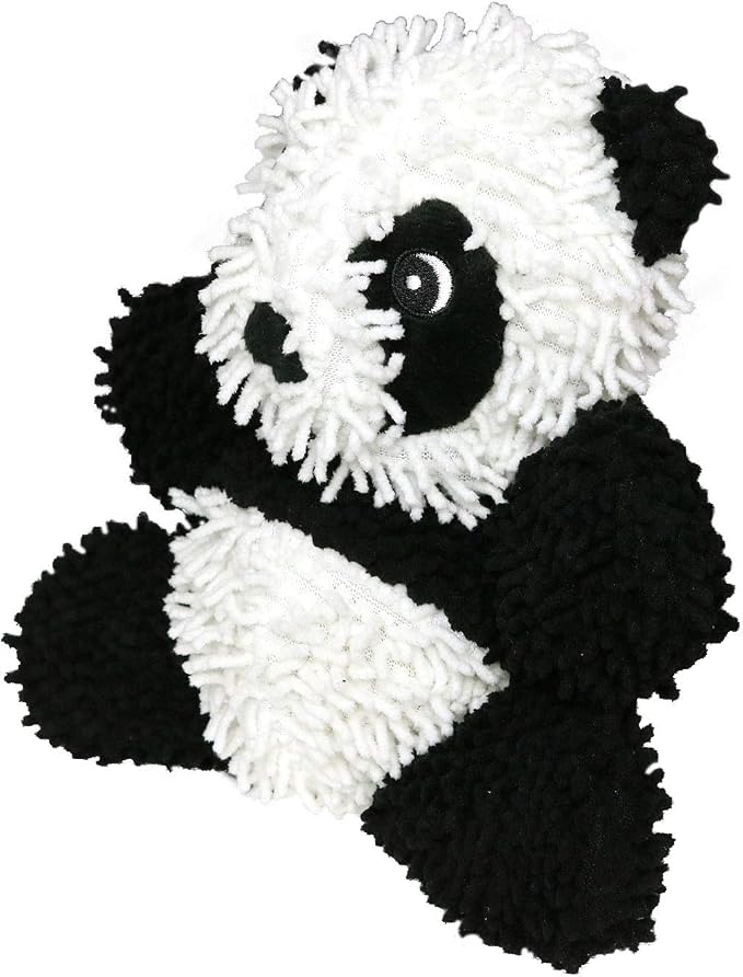 MIGHTY Tuffy Microfiber Medium Ball Panda Dog Toy | Ultra Durable Plush Toy with Multiple Layers & Reinforced Seams , Washable and Floats , Mighty® Construction