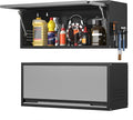 Coolsun Metal Wall Cabinet, 12.6" H Garage Wall Cabinet with Up-Flip Door | 31.5" W Wall Mounted Metal Storage Cabinet for, Garage,Basement,Ware House Assembly Required