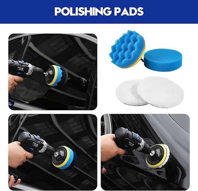 Qydipclin 41Pcs Car Detailing Kit, Car Detailing Brush Set, Car Wash Cleaning Kit, Car Detailing Brushes, Professional Car Care Kit for Interior Exterior Wheels, Blue