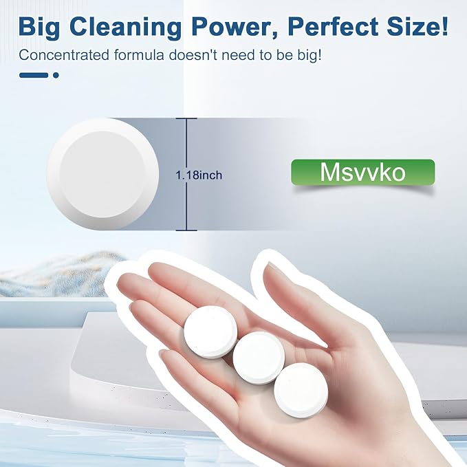 Msvvko Toilet Bowl Cleaner Tablets with Bleach 12 PACK Powerful Formula to Eliminate Limescale & Rust