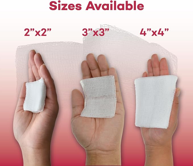Dealmed 2" x 2" Surgical Sponges, 8-Ply, Non-Woven Absorbent Gauze Sponges for Wound Care, First Aid Kits and Medical Facilities, 200 Count (Pack of 2)