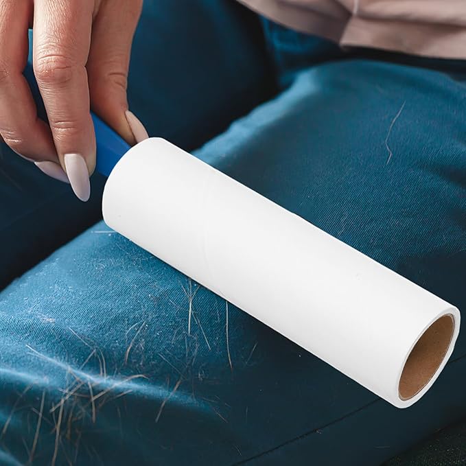 10 Rolls Pet Hair Adhesive Lint Roller Refill, 38mm Core Sticky Tape Roller for Clothes, Upholstery, and Furniture, Extra Adhesive Sticky Remover Refills for Household Use
