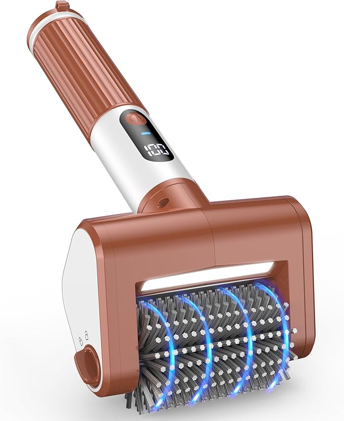 Electric Grill Brush with LED Light, Dual Speed Electric Grill Cleaner, Rechargeable Cordless BBQ Cleaner, Waterproof Replaceable Brush Heads for Barbecue Grates