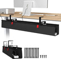 Univivi No Drill Under Desk Cable Management Tray, 36" Cord Organizer for Table, Clamp/Screw Mount Desk Cable Management, Premium Fabric Cable Management Tray for Office, Home
