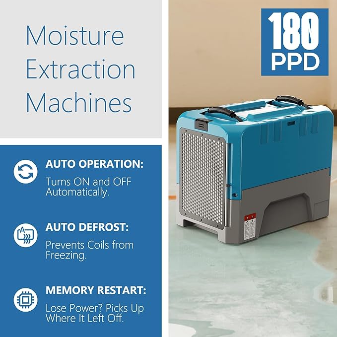 ALORAIR LGR Smart WiFi Commercial Dehumidifier up to 180 PPD (Saturation) with Pump, 6 Years Limited Warranty, Industrial Dehumidifiers, for Garage, Flood Restoration, Basement
