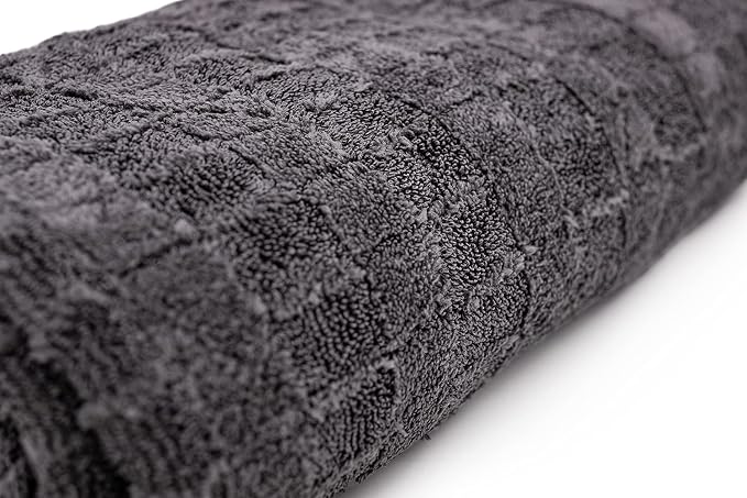 The Rag Company Gauntlet Car Drying Towel, Ultra-Absorbent 70/30 Blend Korean Microfiber, Dries Vehicles Faster Without Scratching, 900 GSM, 30x36 Inches, Ice Grey/Grey, 2-Pack
