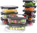 10-Pack Glass Food Storage Containers with Tempered Glass Lids – Borosilicate, Airtight, Oven-Safe (-4°F~950°F), BPA-Free, 4.4 & 1.6 Cup, Leak-Proof, Dishwasher Safe (Gray)