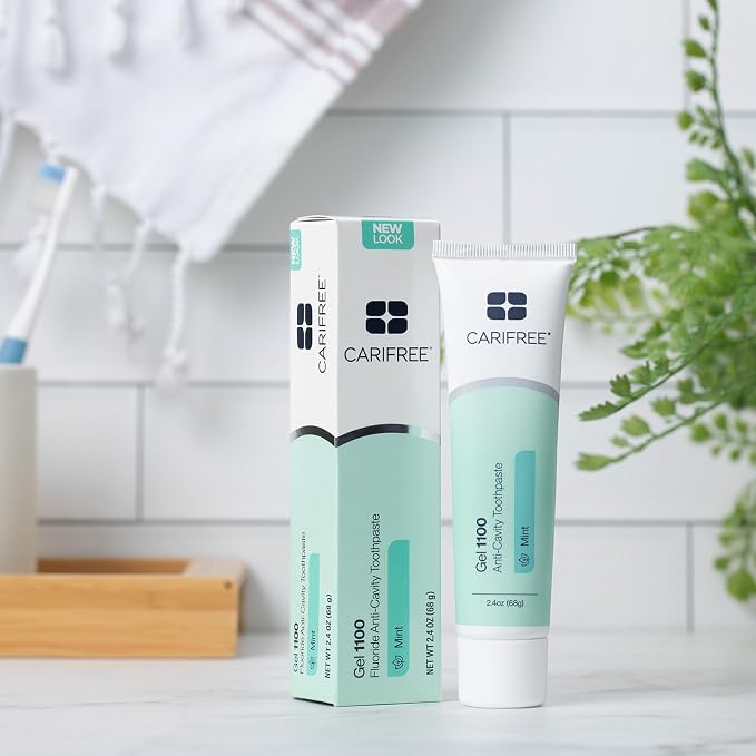 CariFree 1100 Fluoride Toothpaste, Nano HA, Mint, Citrus, and Grape 3pk | Anti-cavity pH neutralizing gel variety set; enamel protection; dentist recommended; try all three flavors.