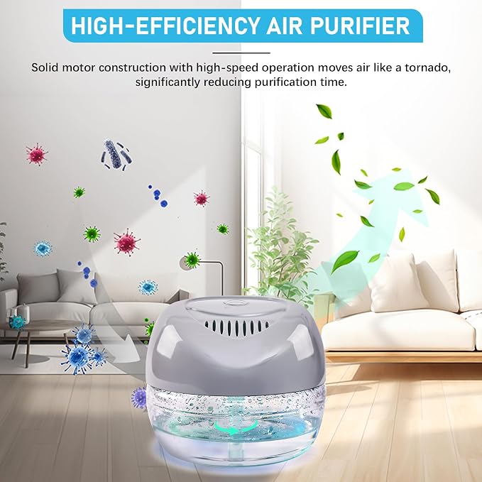 Water-Based Purifier Air Washer, Variable Speed Air Washer Aroma Diffuser with 7 Color 6 LED Night Light, Aroma Fresher Small Air Cleaner, Air Revitalizer & Freshener for Home, Office