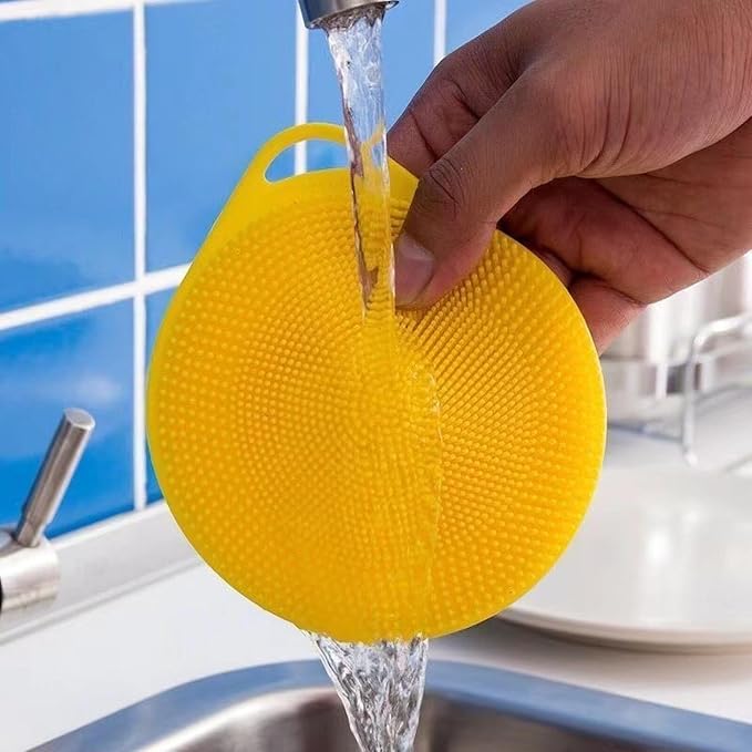 Thickened Silicone Brush Rag Multifunctional Scouring Pad Nonstick Kitchen Rag Cleaning Laundry Pan, for Kitchen Cleaning