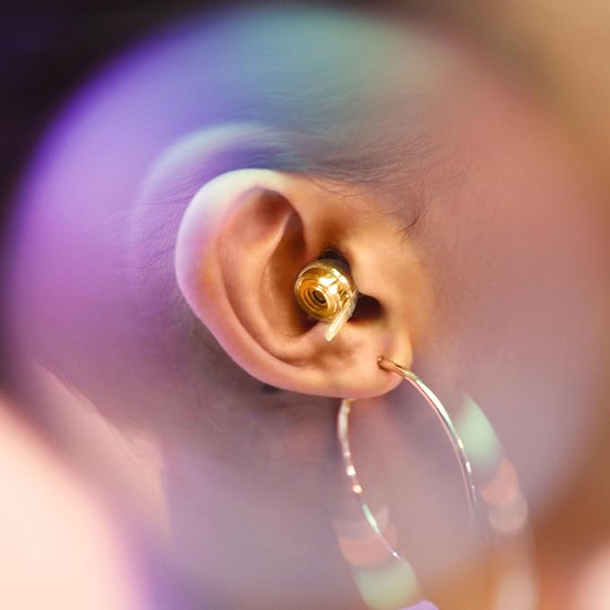 Eargasm High Fidelity Gold Earplugs for Concerts, Festivals, Musicians, DJs, Night-Life, Motorcycle Hearing Protection - Reusable Ear Plugs for High Fidelity Noise Reduction up to 21 dB