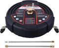 Tool Daily 15 Inch Pressure Washer Surface Cleaner with 3 Wheels, 2 Extension Wands, Surface Cleaner for Pressure Washer Attachment for Concrete, Driveway, Sidewalk, Patio, 3600 PSI