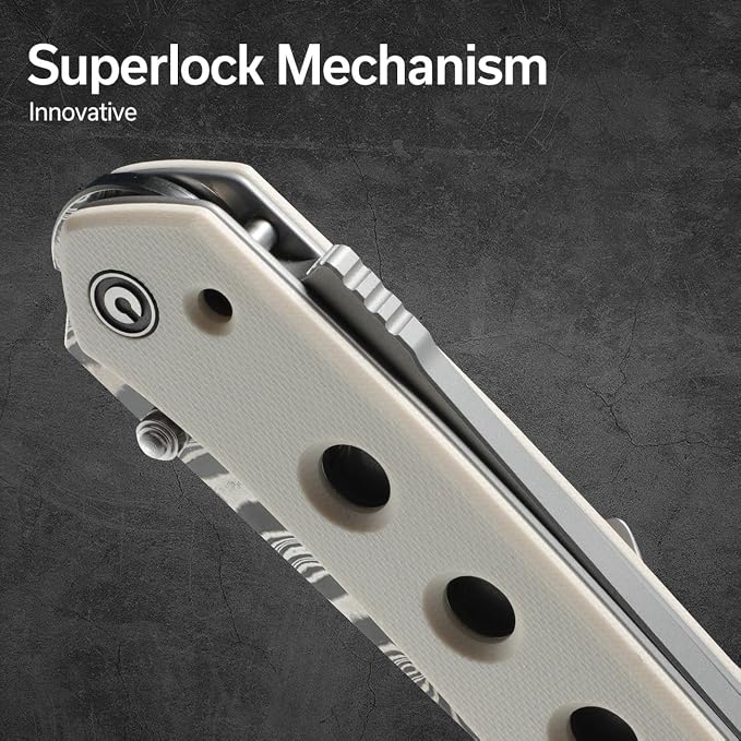 CIVIVI Vision FG Pocket Knife,3.54" Damascus Reverse Tanto Blade C22036-DS1 | Superlock Folding Knife with G10 Handle, Reversible Ambidextrous Clip for EDC Camping Hiking