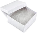 TheDisplayGuys - 100-Pack #34 Cotton Filled Cardboard Paper Jewelry Boxes Gift Case - Matte White (3.9" x 3.9" x 2.0") - for Shipping or Storage