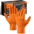 ANBOSON 10mil Nitrile-Gloves Disposable-Orange Chemical-Resistant Rubber - Mechanic Gloves Heavy Duty, Latex Free, Diamond Grip (100, Medium) | Diamond Grip,Latex Free,Chemical Resistant Disposable Thick Rubber Gloves for Auto Repair, Industrial, Food,...