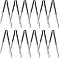 New Star Foodservice 35797 16-Inch Utility Spring Tongs, Stainless Steel, Vinyl Coated, Set of 12, Black