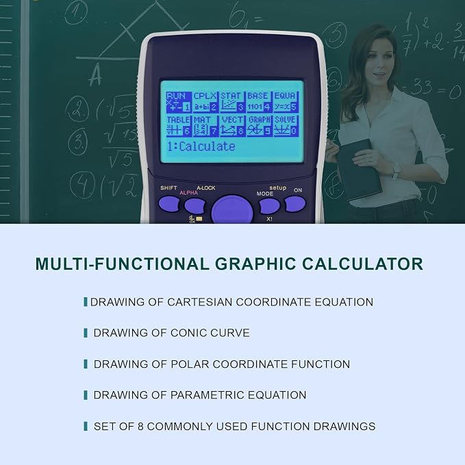 Graphing Calculator,IPepul Scientific Calculators 10 Modes /4 Graphing Functions,Desktop Math Calculator for College Students,School Supplies for Middle High School Teachers Office