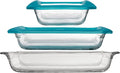 Libbey Baker’s Premium 5 Piece Glass Baking Dish Set, Stackable Casserole Dish with Lid Set, Baking Glassware for Casseroles, Lasagna, Brownies