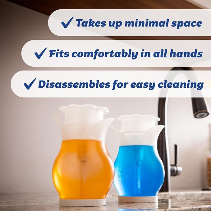 Scrub Daddy Soap Daddy - Dual-Sided Liquid Dish Soap Dispenser for Kitchen Sink + Bathroom Cleanup - Refillable + Easy to Use Countertop Essential - Use with Dish or Hand Soap - 1 Count (6 Pack)