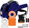 Perco Lite 1 Line Price Gun Kit for Retail Business – Includes 2 White Rolls, 4 Fluorescent Orange Rolls, Gun Clip & Ink Rollers – Pre-Loaded Pricing Gun w Labels & Ink