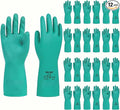 Nitrile Chemical Gloves, 12 Pairs, 18mil, Puncture Resistant, Large | Reusable heavy-duty safety work gloves. Acid, alkali & oil protection. For industrial, cleaning & chemical handling.