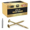 #10 x 3” Deck Screws, 108Pcs Star Drive Wood Screws | Rust Resistant Timber Screws for Timber/Log/Landscaping Wood, T25 Star Bit Included, Gold