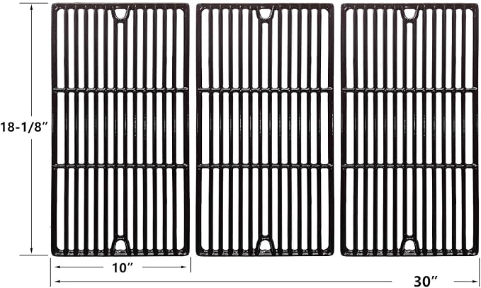 Replacement Porcelain Cast Iron Cooking Grids for Charbroil 466247512, Cuisinart, Kenmore 463268107, Tuscany CS784LP Gas Grill Models, Set of 3